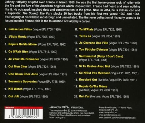 Sound, the Fury - CD Audio di Johnny Hallyday - 2