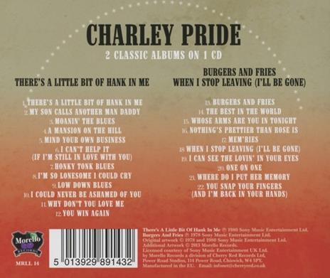 There's a Little Bit of Hank in Me - Burgers & Fries - CD Audio di Charley Pride - 2