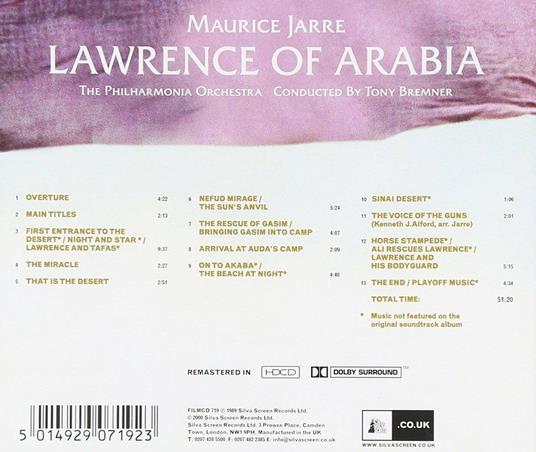 Lawrence D'arabia (Colonna sonora) - CD Audio di Maurice Jarre - 2