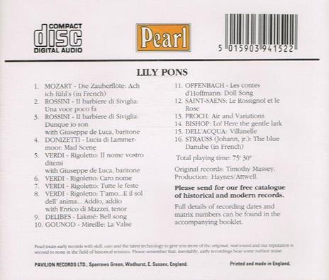 Lily Pons - CD Audio di Lily Pons - 2