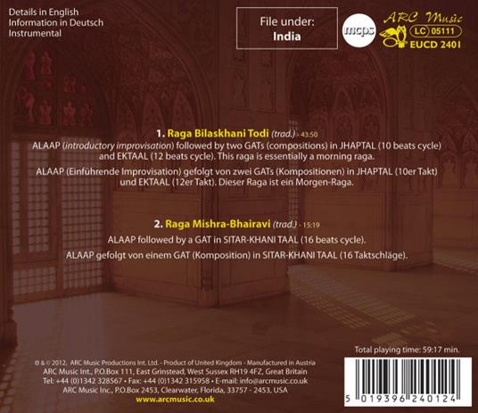 Master of the Indian Sitar - CD Audio di Rash Behari Datta - 2