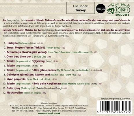 Music of Turkey - CD Audio di Huseyin Turkmenler,Gunay Turkmenler - 2