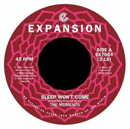 Sleep Won't Come/It Don't Rain In My Backyard - Vinile 7'' di Moments