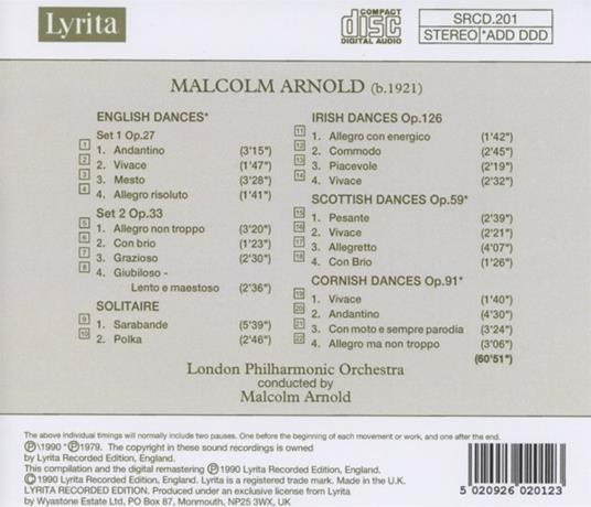 English, Irish, Scottish & Cornish Dances - CD Audio di London Philharmonic Orchestra,Malcolm Arnold - 2