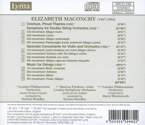 Overture, Proud Thames - CD Audio di Elizabeth Maconchy - 2
