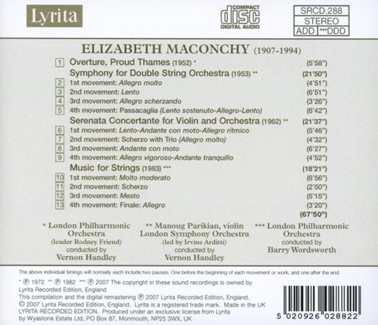Overture, Proud Thames - CD Audio di Elizabeth Maconchy - 2