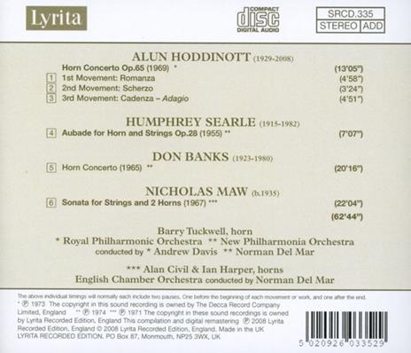 Horn Concerto - CD Audio di Hoddinott-Searle-Banks-Ma - 2