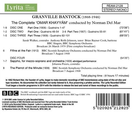 Omar Khayyam - CD Audio di Norman Del Mar,Granville Bantock - 2