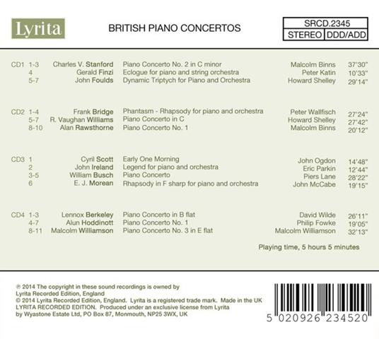 British Piano Concertos - CD Audio - 2