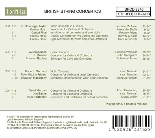 Concerti inglesi per archi - CD Audio di Gustav Holst,Edmund Rubbra,William Busch - 2