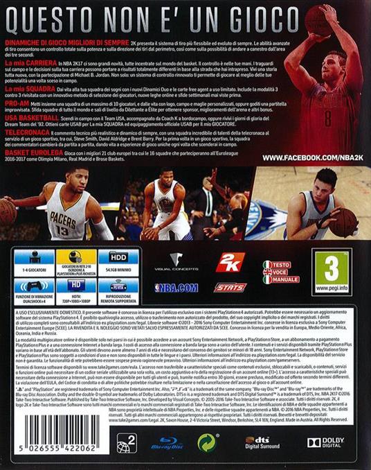 NBA 2K17 - PS4 - 2