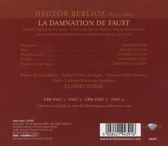 La Damnation De Faust - CD Audio di Hector Berlioz - 2