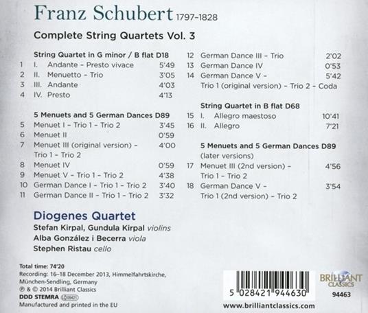 Quartetti per archi vol.3 - CD Audio di Franz Schubert - 2