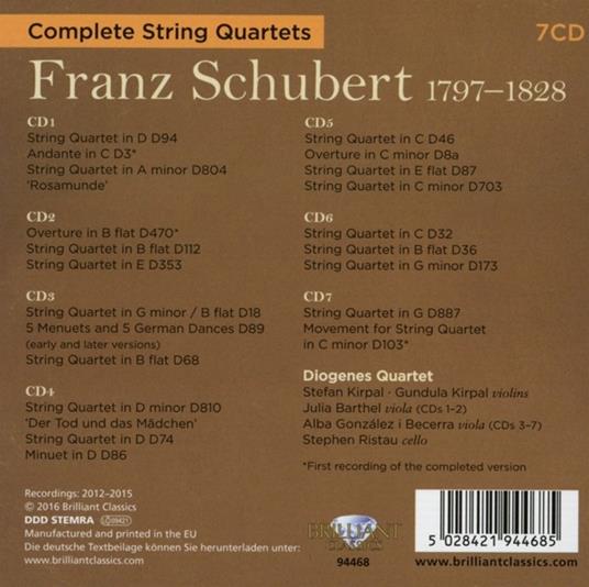 Quartetti per archi (Integrale) - CD Audio di Franz Schubert - 2