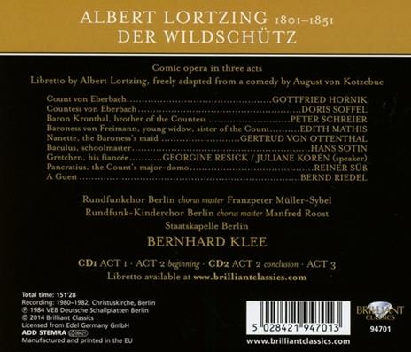 Der Wildschütz - CD Audio di Bernhard Klee - 2