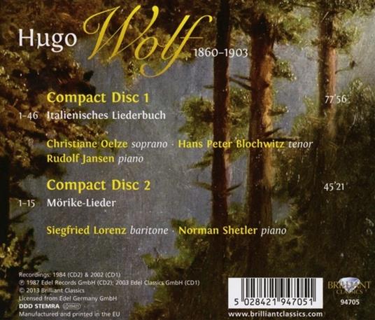 Italienisches Liederbuch - Mörike Lieder - CD Audio di Hugo Wolf - 2