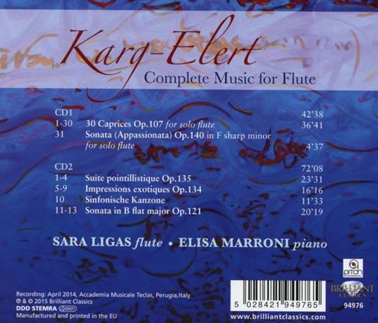 Musica per flauto completa - CD Audio di Sigfrid Karg-Elert - 2