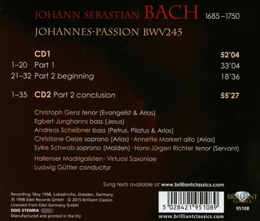 Passione Secondo Giovanni Bwv245 - CD Audio di Johann Sebastian Bach - 2