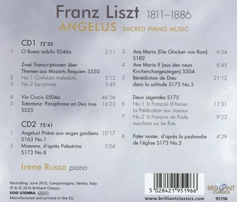 Angelus. Musica sacra per pianoforte - CD Audio di Franz Liszt - 2