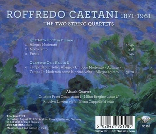 Quartetti per archi op.12, op.1 n.1 - CD Audio di Roffredo Caetani - 3