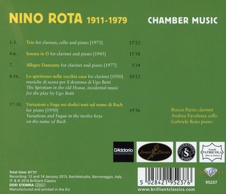 Musica da Camera (Colonna sonora) - CD Audio di Nino Rota - 2