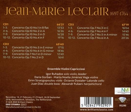 Concerti per violino completi - CD Audio di Jean-Marie Leclair,Ensemble Violini Capricciosi - 2