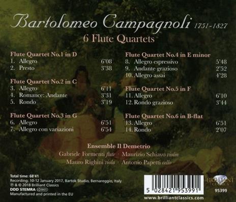 Quartetti per flauto e archi - CD Audio di Bartolomeo Campagnoli,Ensemble Il Demetrio,Maurizio Schiavo - 2