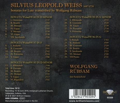 Sonatas - CD Audio di Sylvius Leopold Weiss - 2