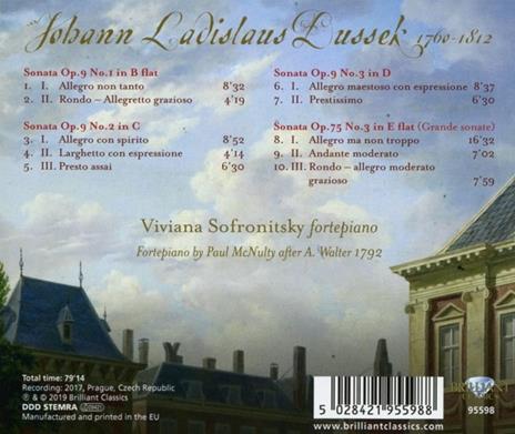 Sonate n.1, n.2, n.3 op.9 - Sonata op.75 - CD Audio di Jan Ladislav Dussek,Viviana Sofronitsky - 2