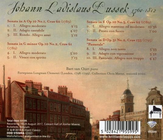 Sonate n.1, n.2, n.3 op.10 - Sonata n.2 op.31 - CD Audio di Franz Xaver Dussek,Bart van Oort - 2