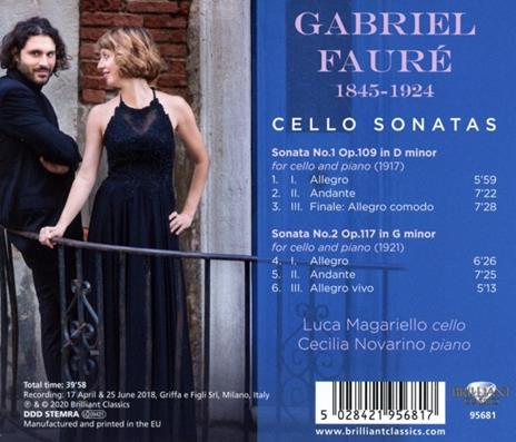 Sonate per violoncello - CD Audio di Gabriel Fauré,Cecilia Novarino,Luca Magariello - 2