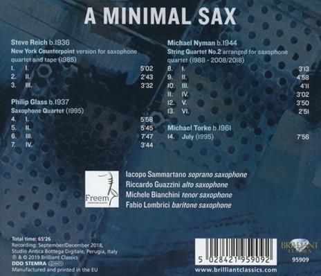 A Minimal Sax - CD Audio di Freem Saxophone Quartet - 2