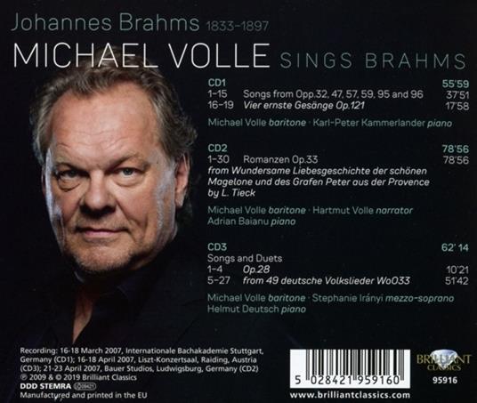 Lieder - CD Audio di Johannes Brahms,Michael Volle - 2