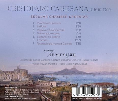 Secular Chambers Cantatas. Cantate profane da camera - CD Audio di Cristofaro Caresana - 2