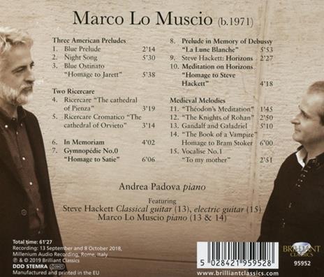 Andrea Padova Plays Lo Muscio... Featuring Steve Hackett - CD Audio di Andrea Padova,Marco Lo Muscio - 2