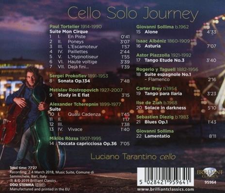 Cello Solo Journey - CD Audio di Luciano Tarantino - 2