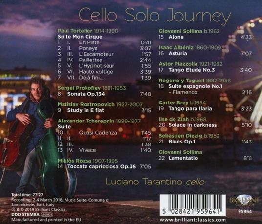 Cello Solo Journey - CD Audio di Luciano Tarantino - 2