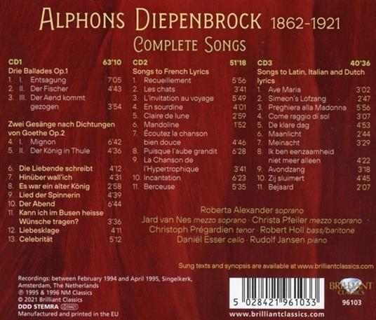 Complete Songs - CD Audio di Alphons Diepenbrock - 2