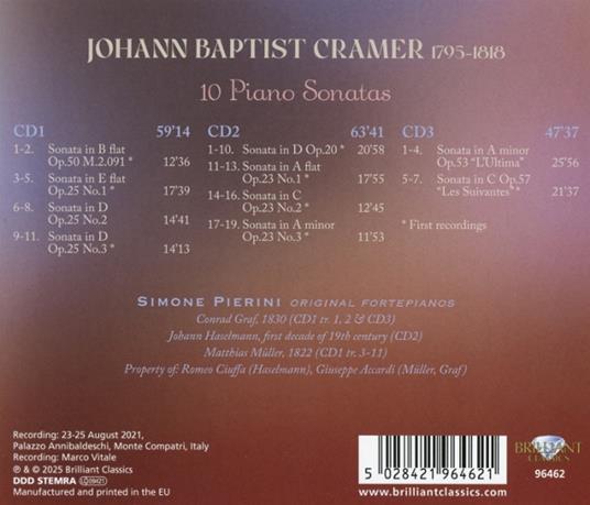 10 Piano Sonatas - CD Audio di Johann Baptist Cramer - 2