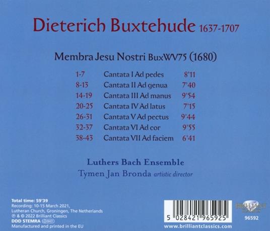 Membra Jesu Nostri - CD Audio di Dietrich Buxtehude - 2