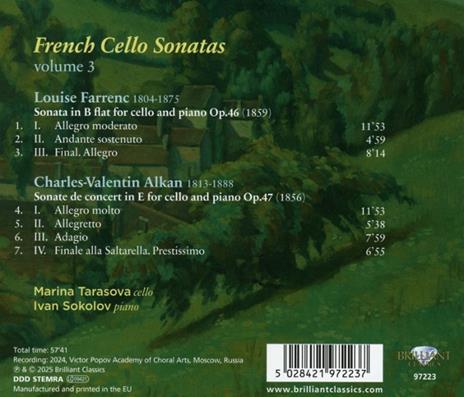 French Cello Sonatas Volume 3 - CD Audio di Charles Henri Valentin Alkan,Louise Farrenc - 2