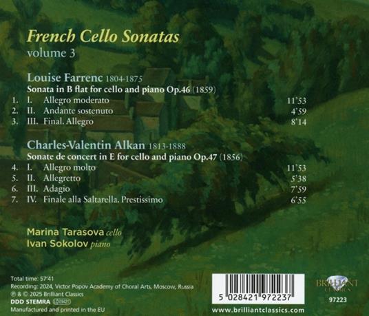 French Cello Sonatas Volume 3 - CD Audio di Charles Henri Valentin Alkan,Louise Farrenc - 2