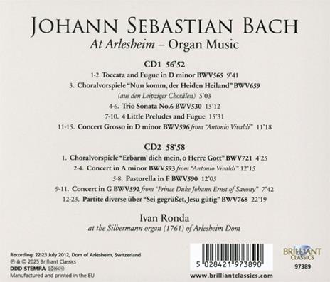J.S. Bach At Arlesheim - CD Audio di Johann Sebastian Bach,Ivan Ronda - 2
