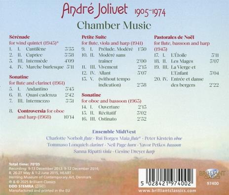 Chamber Music - CD Audio di André Jolivet - 2