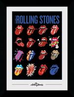 Stampa In Cornice 50x70 Cm Rolling Stones. Tongues 30Mm Black
