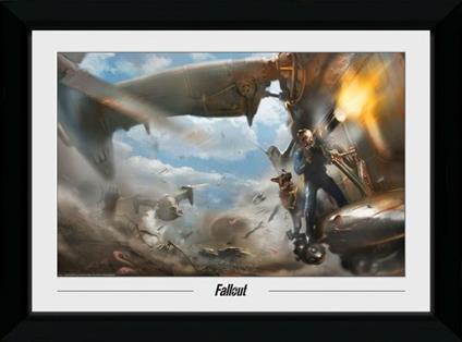 Stampa In Cornice 50x70 Cm Fallout. Vertibird 30Mm Black