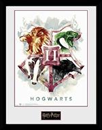 Stampa In Cornice 30x40cm Harry Potter. Hogwarts Water Colour