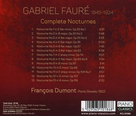 Notturni completi - CD Audio di Gabriel Fauré,François Dumont - 2