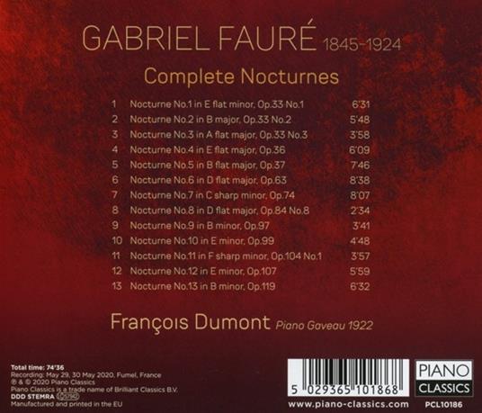 Notturni completi - CD Audio di Gabriel Fauré,François Dumont - 2