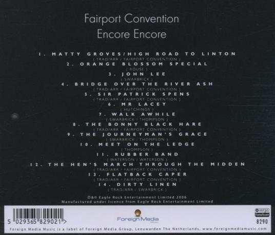 Encore Encore - CD Audio di Fairport Convention - 2